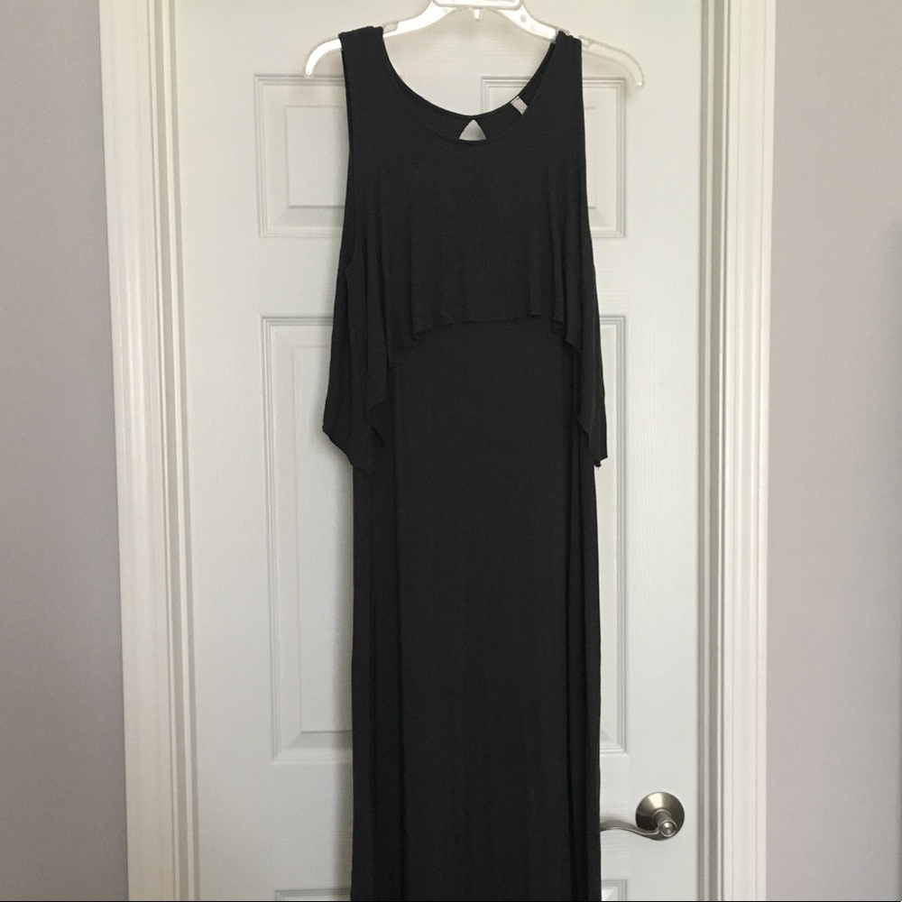 Olive green maxi dress with popover top